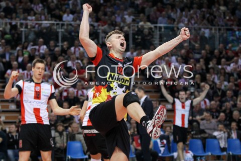  08.01.2014 RZESZOW <br />SIATKOWKA PLUS LIGA 2013/2014 MEN VOLLEYBALL POLAND POLISH PLUSLIGA LEAGUE SEASON 2013/2014 <br />MECZ ASSECO RESOVIA RZESZOW - JASTRZEBSKI WEGIEL <br />N/Z KRZYSZTOF IGNACZAK RADOSC EMOCJE SYLWETKA <br /> 