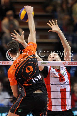  08.01.2014 RZESZOW <br />SIATKOWKA PLUS LIGA 2013/2014 MEN VOLLEYBALL POLAND POLISH PLUSLIGA LEAGUE SEASON 2013/2014 <br />MECZ ASSECO RESOVIA RZESZOW - JASTRZEBSKI WEGIEL <br />N/Z LUKASZ PERLOWSKI PATRYK CZARNOWSKI <br /> 