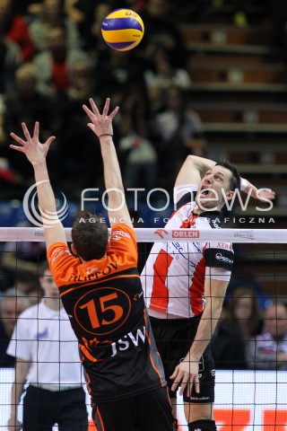  08.01.2014 RZESZOW <br />SIATKOWKA PLUS LIGA 2013/2014 MEN VOLLEYBALL POLAND POLISH PLUSLIGA LEAGUE SEASON 2013/2014 <br />MECZ ASSECO RESOVIA RZESZOW - JASTRZEBSKI WEGIEL <br />N/Z ALEH ACHREM OLIEG AKHREM DMYTRO FILIPPOV <br /> 