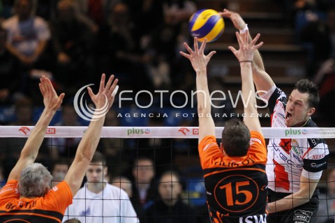  08.01.2014 RZESZOW <br />SIATKOWKA PLUS LIGA 2013/2014 MEN VOLLEYBALL POLAND POLISH PLUSLIGA LEAGUE SEASON 2013/2014 <br />MECZ ASSECO RESOVIA RZESZOW - JASTRZEBSKI WEGIEL <br />N/Z OLIEG ACHREM ROB BONTJE DMYTRO FILIPPOV <br /> 
