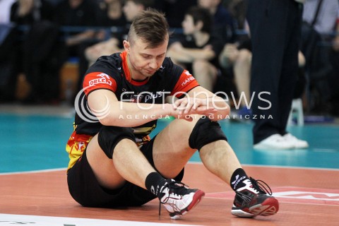  08.01.2014 RZESZOW <br />SIATKOWKA PLUS LIGA 2013/2014 MEN VOLLEYBALL POLAND POLISH PLUSLIGA LEAGUE SEASON 2013/2014 <br />MECZ ASSECO RESOVIA RZESZOW - JASTRZEBSKI WEGIEL <br />N/Z KRZYSZTOF IGNACZAK SMUTEK PRZEGRANA EMOCJE PORAZKA<br /> 