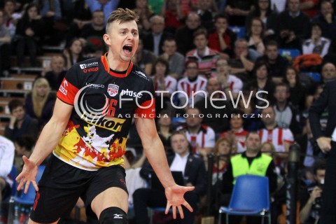  08.01.2014 RZESZOW <br />SIATKOWKA PLUS LIGA 2013/2014 MEN VOLLEYBALL POLAND POLISH PLUSLIGA LEAGUE SEASON 2013/2014 <br />MECZ ASSECO RESOVIA RZESZOW - JASTRZEBSKI WEGIEL <br />N/Z KRZYSZTOF IGNACZAK RADOSC EMOCJE SYLWETKA <br /> 