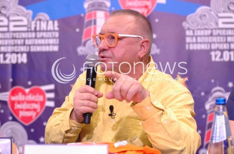  12.01.2014 WARSZAWA<br />
22. FINAL WIELKIEJ ORKIESTRY SWIATECZNEJ POMOCY<br />
N/Z KONFERENCJA PRASOWA JUREK OWSIAK<br />
 