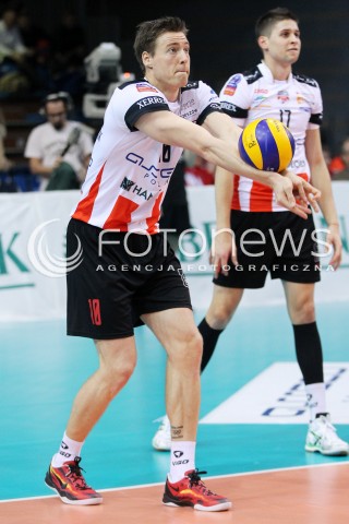  14.01.2014 RZESZOW POLAND <br />SIATKOWKA LIGA MISTRZOW MEN CEV VOLLEYBALL CHAMPIONS LEAGUE 2013/2014 MATCH<br />ASSECO RESOVIA -  KNACK ROESELARE <br />N/Z JOCHEN SCHOPS SYLWETKA <br /> 