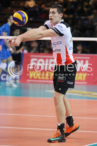  14.01.2014 RZESZOW POLAND <br />SIATKOWKA LIGA MISTRZOW MEN CEV VOLLEYBALL CHAMPIONS LEAGUE 2013/2014 MATCH<br />ASSECO RESOVIA -  KNACK ROESELARE <br />N/Z DAWID KONARSKI SYLWETKA <br /> 