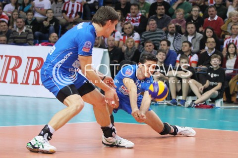  14.01.2014 RZESZOW POLAND <br />SIATKOWKA LIGA MISTRZOW MEN CEV VOLLEYBALL CHAMPIONS LEAGUE 2013/2014 MATCH<br />ASSECO RESOVIA -  KNACK ROESELARE <br />N/Z GERTJAN CLAES <br /> 