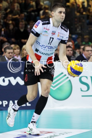  14.01.2014 RZESZOW POLAND <br />SIATKOWKA LIGA MISTRZOW MEN CEV VOLLEYBALL CHAMPIONS LEAGUE 2013/2014 MATCH<br />ASSECO RESOVIA -  KNACK ROESELARE <br />N/Z NIKOLAY PENCHEV PENCZEV SYLWETKA <br /> 