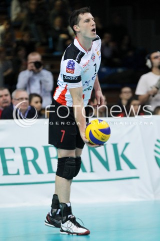  14.01.2014 RZESZOW POLAND <br />SIATKOWKA LIGA MISTRZOW MEN CEV VOLLEYBALL CHAMPIONS LEAGUE 2013/2014 MATCH<br />ASSECO RESOVIA -  KNACK ROESELARE <br />N/Z ALEH ACHREM OLIEG AKHREM SYLWETKA <br /> 