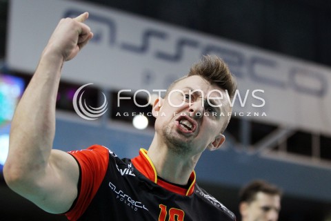  14.01.2014 RZESZOW POLAND <br />SIATKOWKA LIGA MISTRZOW MEN CEV VOLLEYBALL CHAMPIONS LEAGUE 2013/2014 MATCH<br />ASSECO RESOVIA -  KNACK ROESELARE <br />N/Z KRZYSZTOF IGNACZAK EMOCJE RADOSC ZLOSC<br /> 