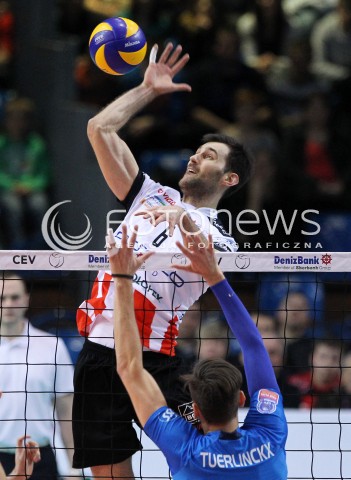  14.01.2014 RZESZOW POLAND <br />SIATKOWKA LIGA MISTRZOW MEN CEV VOLLEYBALL CHAMPIONS LEAGUE 2013/2014 MATCH<br />ASSECO RESOVIA -  KNACK ROESELARE <br />N/Z GRZEGORZ KOSOK<br /> 