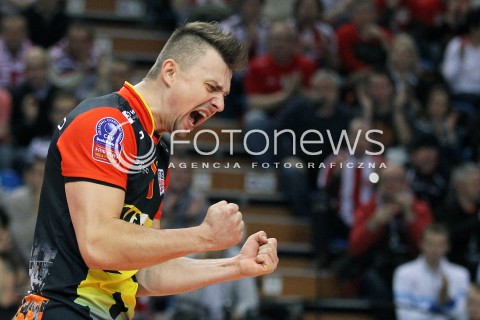  14.01.2014 RZESZOW POLAND <br />SIATKOWKA LIGA MISTRZOW MEN CEV VOLLEYBALL CHAMPIONS LEAGUE 2013/2014 MATCH<br />ASSECO RESOVIA -  KNACK ROESELARE <br />N/Z KRZYSZTOF IGNACZAK RADOSC EMOCJE <br /> 