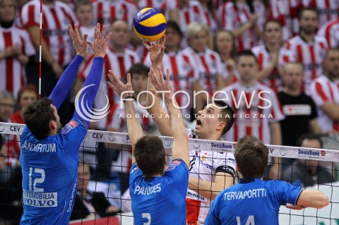  14.01.2014 RZESZOW POLAND <br />SIATKOWKA LIGA MISTRZOW MEN CEV VOLLEYBALL CHAMPIONS LEAGUE 2013/2014 MATCH<br />ASSECO RESOVIA -  KNACK ROESELARE <br />N/Z FABIAN DRZYZGA RUBEN VAN HIRTUM <br /> 