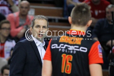  14.01.2014 RZESZOW POLAND <br />SIATKOWKA LIGA MISTRZOW MEN CEV VOLLEYBALL CHAMPIONS LEAGUE 2013/2014 MATCH<br />ASSECO RESOVIA -  KNACK ROESELARE <br />N/Z ANDRZEJ KOWAL ( TRENER ) <br /> 