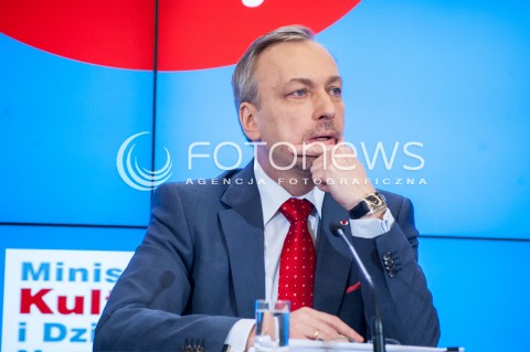  16.01.2014 WARSZAWA KONFERENCJA PRASOWA MINISTRA KULTURY I DZIEDZICTWA NARODOWEGO BOGDANA ZDROJEWSKIEGO N/Z BOGDAN ZDROJEWSKI  
