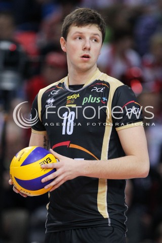  18.01.2014 RZESZOW <br />SIATKOWKA PLUS LIGA 2013/2014 MEN VOLLEYBALL POLAND POLISH PLUSLIGA LEAGUE SEASON 2013/2014 <br />MECZ ASSECO RESOVIA RZESZOW - PGE SKRA BELCHATOW <br />N/Z DAWID KONIECZNY SYLWETKA<br /> 