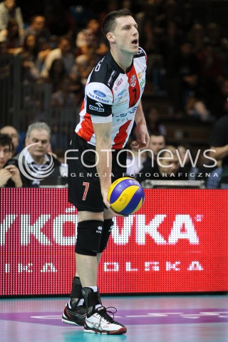  18.01.2014 RZESZOW <br />SIATKOWKA PLUS LIGA 2013/2014 MEN VOLLEYBALL POLAND POLISH PLUSLIGA LEAGUE SEASON 2013/2014 <br />MECZ ASSECO RESOVIA RZESZOW - PGE SKRA BELCHATOW <br />N/Z ALEH ACHREM OLIEG AKHREM SYLWETKA <br /> 