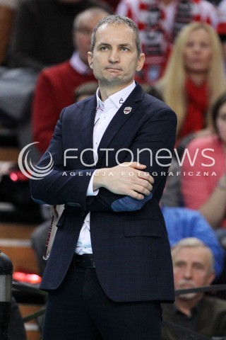  18.01.2014 RZESZOW <br />SIATKOWKA PLUS LIGA 2013/2014 MEN VOLLEYBALL POLAND POLISH PLUSLIGA LEAGUE SEASON 2013/2014 <br />MECZ ASSECO RESOVIA RZESZOW - PGE SKRA BELCHATOW <br />N/Z ANDRZEJ KOWAL TRENER ( HEAD COACH ) SYLWETKA <br /> 