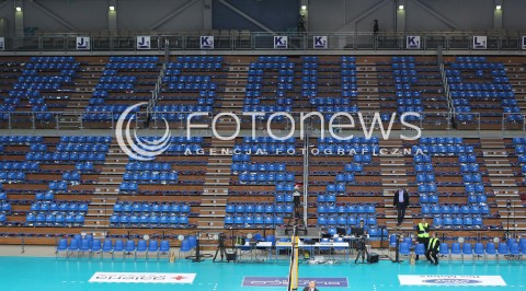  18.01.2014 RZESZOW <br />SIATKOWKA PLUS LIGA 2013/2014 MEN VOLLEYBALL POLAND POLISH PLUSLIGA LEAGUE SEASON 2013/2014 <br />MECZ ASSECO RESOVIA RZESZOW - PGE SKRA BELCHATOW <br />N/Z KRZESELKA NAPIS WIDOK VIEW HALA PODPROMIE NAPIS RESOVIA RZESZOW<br /> 