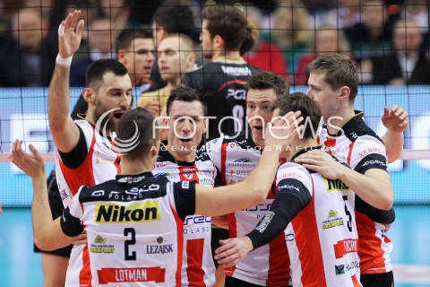  18.01.2014 RZESZOW <br />SIATKOWKA PLUS LIGA 2013/2014 MEN VOLLEYBALL POLAND POLISH PLUSLIGA LEAGUE SEASON 2013/2014 <br />MECZ ASSECO RESOVIA RZESZOW - PGE SKRA BELCHATOW <br />N/Z ALEH ACHREM OLIEG AKHREM JOCHEN SCHOPS GRZEGORZ KOSOK PIOTR NOWAKOWSKI RADOSC EMOCJE <br /> 