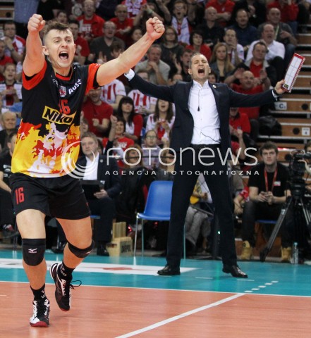  18.01.2014 RZESZOW <br />SIATKOWKA PLUS LIGA 2013/2014 MEN VOLLEYBALL POLAND POLISH PLUSLIGA LEAGUE SEASON 2013/2014 <br />MECZ ASSECO RESOVIA RZESZOW - PGE SKRA BELCHATOW <br />N/Z KRZYSZTOF IGNACZAK ANDRZEJ KOWAL TRENER ( HEAD COACH ) RADOSC EMOCJE SYLWETKA <br /> 