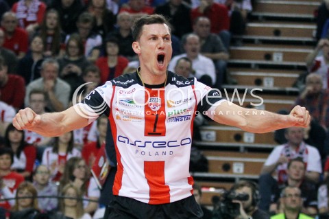  18.01.2014 RZESZOW <br />SIATKOWKA PLUS LIGA 2013/2014 MEN VOLLEYBALL POLAND POLISH PLUSLIGA LEAGUE SEASON 2013/2014 <br />MECZ ASSECO RESOVIA RZESZOW - PGE SKRA BELCHATOW <br />N/Z ALEH ACHREM OLIEG AKHREM RADOSC EMOCJE SYLWETKA <br /> 