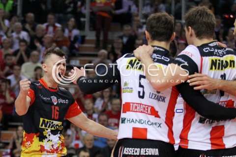  18.01.2014 RZESZOW <br />SIATKOWKA PLUS LIGA 2013/2014 MEN VOLLEYBALL POLAND POLISH PLUSLIGA LEAGUE SEASON 2013/2014 <br />MECZ ASSECO RESOVIA RZESZOW - PGE SKRA BELCHATOW <br />N/Z KRZYSZTOF IGNACZAK RADOSC EMOCJE <br /> 