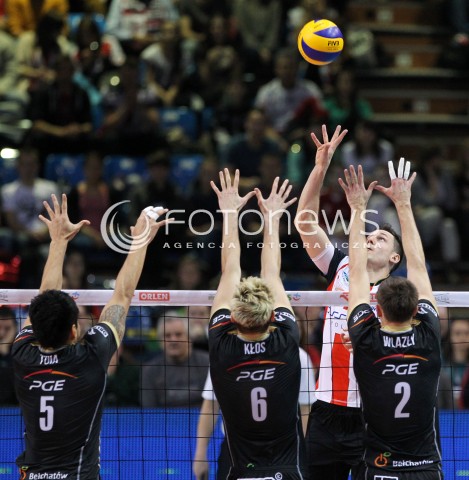  18.01.2014 RZESZOW <br />SIATKOWKA PLUS LIGA 2013/2014 MEN VOLLEYBALL POLAND POLISH PLUSLIGA LEAGUE SEASON 2013/2014 <br />MECZ ASSECO RESOVIA RZESZOW - PGE SKRA BELCHATOW <br />N/Z ALEH ACHREM OLIEG AKHREM SAMUEL TUIA KAROL KLOS MARIUSZ WLAZLY <br /> 