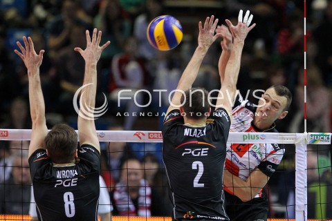  18.01.2014 RZESZOW <br />SIATKOWKA PLUS LIGA 2013/2014 MEN VOLLEYBALL POLAND POLISH PLUSLIGA LEAGUE SEASON 2013/2014 <br />MECZ ASSECO RESOVIA RZESZOW - PGE SKRA BELCHATOW <br />N/Z PAUL LOTMAN ANDRZEJ WRONA MARIUSZ WLAZLY <br /> 