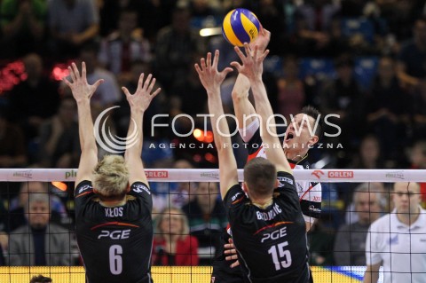  18.01.2014 RZESZOW <br />SIATKOWKA PLUS LIGA 2013/2014 MEN VOLLEYBALL POLAND POLISH PLUSLIGA LEAGUE SEASON 2013/2014 <br />MECZ ASSECO RESOVIA RZESZOW - PGE SKRA BELCHATOW <br />N/Z OLIEG ACHREM KAROL KLOS ALEKSA BRDJOVIC <br /> 