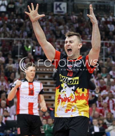  18.01.2014 RZESZOW <br />SIATKOWKA PLUS LIGA 2013/2014 MEN VOLLEYBALL POLAND POLISH PLUSLIGA LEAGUE SEASON 2013/2014 <br />MECZ ASSECO RESOVIA RZESZOW - PGE SKRA BELCHATOW <br />N/Z KRZYSZTOF IGNACZAK RADOSC EMOCJE SYLWETKA <br /> 