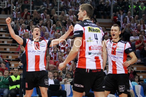  18.01.2014 RZESZOW <br />SIATKOWKA PLUS LIGA 2013/2014 MEN VOLLEYBALL POLAND POLISH PLUSLIGA LEAGUE SEASON 2013/2014 <br />MECZ ASSECO RESOVIA RZESZOW - PGE SKRA BELCHATOW <br />N/Z JOCHEN SCHOPS PAUL LOTMAN RADOSC EMOCJE <br /> 