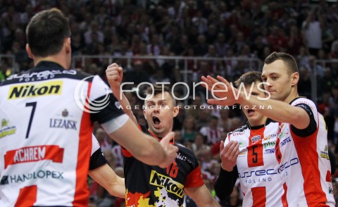  18.01.2014 RZESZOW <br />SIATKOWKA PLUS LIGA 2013/2014 MEN VOLLEYBALL POLAND POLISH PLUSLIGA LEAGUE SEASON 2013/2014 <br />MECZ ASSECO RESOVIA RZESZOW - PGE SKRA BELCHATOW <br />N/Z OLIEG ACHREM PAUL LOTMAN RADOSC EMOCJE <br /> 