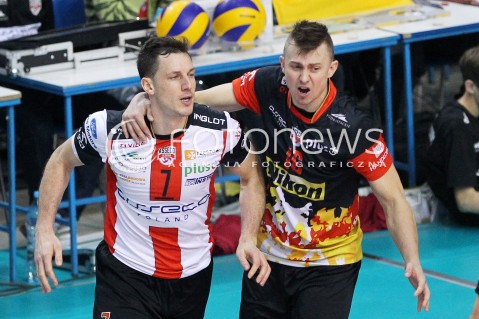  18.01.2014 RZESZOW <br />SIATKOWKA PLUS LIGA 2013/2014 MEN VOLLEYBALL POLAND POLISH PLUSLIGA LEAGUE SEASON 2013/2014 <br />MECZ ASSECO RESOVIA RZESZOW - PGE SKRA BELCHATOW <br />N/Z KRZYSZTOF IGNACZAK ALEH ACHREM OLIEG AKHREM RADOSC EMOCJE <br /> 