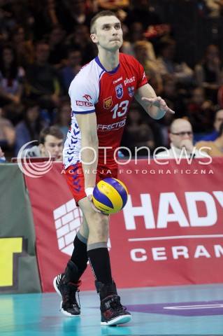  29.01.2014 RZESZOW <br />SIATKOWKA PLUS LIGA 2013/2014 MEN VOLLEYBALL POLAND POLISH PLUSLIGA LEAGUE SEASON 2013/2014 <br />MECZ ASSECO RESOVIA RZESZOW - EFFECTOR KIELCE<br />N/Z ADRIAN BUCHOWSKI SYLWETKA <br /> 