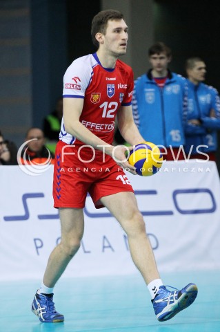  29.01.2014 RZESZOW <br />SIATKOWKA PLUS LIGA 2013/2014 MEN VOLLEYBALL POLAND POLISH PLUSLIGA LEAGUE SEASON 2013/2014 <br />MECZ ASSECO RESOVIA RZESZOW - EFFECTOR KIELCE<br />N/Z LUKASZ POLANSKI SYLWETKA <br /> 