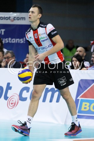  29.01.2014 RZESZOW <br />SIATKOWKA PLUS LIGA 2013/2014 MEN VOLLEYBALL POLAND POLISH PLUSLIGA LEAGUE SEASON 2013/2014 <br />MECZ ASSECO RESOVIA RZESZOW - EFFECTOR KIELCE<br />N/Z PAUL LOTMAN SYLWETKA <br /> 