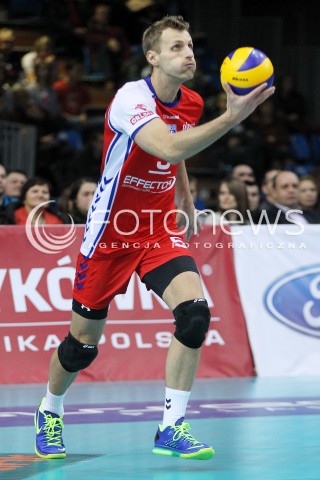  29.01.2014 RZESZOW <br />SIATKOWKA PLUS LIGA 2013/2014 MEN VOLLEYBALL POLAND POLISH PLUSLIGA LEAGUE SEASON 2013/2014 <br />MECZ ASSECO RESOVIA RZESZOW - EFFECTOR KIELCE<br />N/Z PIOTR LIPINSKI SYLWETKA <br /> 