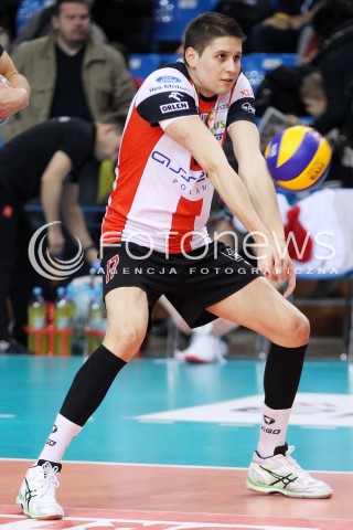  29.01.2014 RZESZOW <br />SIATKOWKA PLUS LIGA 2013/2014 MEN VOLLEYBALL POLAND POLISH PLUSLIGA LEAGUE SEASON 2013/2014 <br />MECZ ASSECO RESOVIA RZESZOW - EFFECTOR KIELCE<br />N/Z NIKOLAY PENCHEV PENCZEV SYLWETKA <br /> 