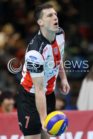  29.01.2014 RZESZOW <br />SIATKOWKA PLUS LIGA 2013/2014 MEN VOLLEYBALL POLAND POLISH PLUSLIGA LEAGUE SEASON 2013/2014 <br />MECZ ASSECO RESOVIA RZESZOW - EFFECTOR KIELCE<br />N/Z ALEH ACHREM OLIEG AKHREM SYLWETKA <br /> 