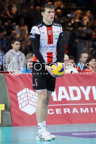  29.01.2014 RZESZOW <br />SIATKOWKA PLUS LIGA 2013/2014 MEN VOLLEYBALL POLAND POLISH PLUSLIGA LEAGUE SEASON 2013/2014 <br />MECZ ASSECO RESOVIA RZESZOW - EFFECTOR KIELCE<br />N/Z LUKAS TICHACEK SYLWETKA <br /> 