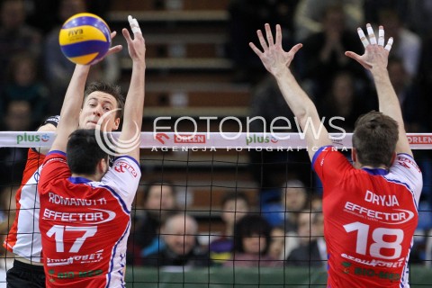  29.01.2014 RZESZOW <br />SIATKOWKA PLUS LIGA 2013/2014 MEN VOLLEYBALL POLAND POLISH PLUSLIGA LEAGUE SEASON 2013/2014 <br />MECZ ASSECO RESOVIA RZESZOW - EFFECTOR KIELCE<br />N/Z JOCHEN SCHOPS BRUNO ROMANUTTI DAWID DRYJA <br /> 