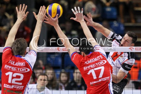  29.01.2014 RZESZOW <br />SIATKOWKA PLUS LIGA 2013/2014 MEN VOLLEYBALL POLAND POLISH PLUSLIGA LEAGUE SEASON 2013/2014 <br />MECZ ASSECO RESOVIA RZESZOW - EFFECTOR KIELCE<br />N/Z ALEH ACHREM OLIEG AKHREM LUKASZ POLANSKI BRUNO ROMANUTTI <br /> 