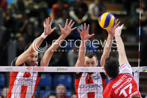  29.01.2014 RZESZOW <br />SIATKOWKA PLUS LIGA 2013/2014 MEN VOLLEYBALL POLAND POLISH PLUSLIGA LEAGUE SEASON 2013/2014 <br />MECZ ASSECO RESOVIA RZESZOW - EFFECTOR KIELCE<br />N/Z GRZEGORZ KOSOK PAUL LOTMAN BRUNO ROMANUTTI <br /> 