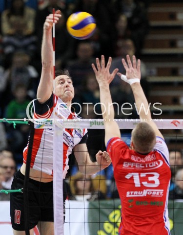 29.01.2014 RZESZOW <br />SIATKOWKA PLUS LIGA 2013/2014 MEN VOLLEYBALL POLAND POLISH PLUSLIGA LEAGUE SEASON 2013/2014 <br />MECZ ASSECO RESOVIA RZESZOW - EFFECTOR KIELCE<br />N/Z JOCHEN SCHOPS ADRIAN BUCHOWSKI <br /> 