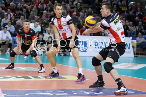  29.01.2014 RZESZOW <br />SIATKOWKA PLUS LIGA 2013/2014 MEN VOLLEYBALL POLAND POLISH PLUSLIGA LEAGUE SEASON 2013/2014 <br />MECZ ASSECO RESOVIA RZESZOW - EFFECTOR KIELCE<br />N/Z KRZYSZTOF IGNACZAK PAUL LOTMAN ALEH ACHREM OLIEG AKHREM <br /> 