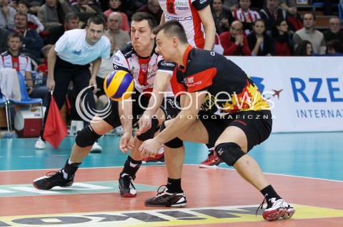  29.01.2014 RZESZOW <br />SIATKOWKA PLUS LIGA 2013/2014 MEN VOLLEYBALL POLAND POLISH PLUSLIGA LEAGUE SEASON 2013/2014 <br />MECZ ASSECO RESOVIA RZESZOW - EFFECTOR KIELCE<br />N/Z OLIEG ACHREM ALEH AKHREM KRZYSZTOF IGNACZAK <br /> 