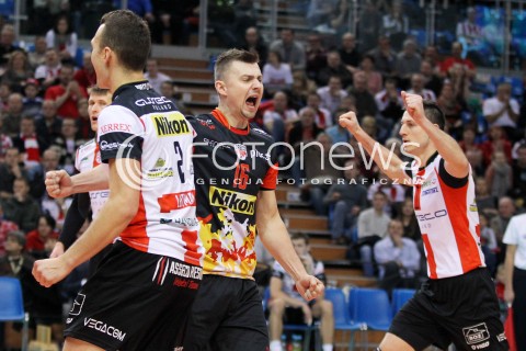  29.01.2014 RZESZOW <br />SIATKOWKA PLUS LIGA 2013/2014 MEN VOLLEYBALL POLAND POLISH PLUSLIGA LEAGUE SEASON 2013/2014 <br />MECZ ASSECO RESOVIA RZESZOW - EFFECTOR KIELCE<br />N/Z KRZYSZTOF IGNACZAK ALEH ACHREM OLIEG AKHREM RADOSC EMOCJE <br /> 