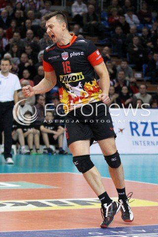  29.01.2014 RZESZOW <br />SIATKOWKA PLUS LIGA 2013/2014 MEN VOLLEYBALL POLAND POLISH PLUSLIGA LEAGUE SEASON 2013/2014 <br />MECZ ASSECO RESOVIA RZESZOW - EFFECTOR KIELCE<br />N/Z KRZYSZTOF IGNACZAK RADOSC EMOCJE SYLWETKA <br /> 