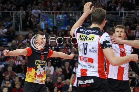  29.01.2014 RZESZOW <br />SIATKOWKA PLUS LIGA 2013/2014 MEN VOLLEYBALL POLAND POLISH PLUSLIGA LEAGUE SEASON 2013/2014 <br />MECZ ASSECO RESOVIA RZESZOW - EFFECTOR KIELCE<br />N/Z KRZYSZTOF IGNACZAK RADOSC EMOCJE <br /> 