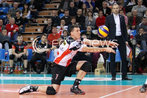  29.01.2014 RZESZOW <br />SIATKOWKA PLUS LIGA 2013/2014 MEN VOLLEYBALL POLAND POLISH PLUSLIGA LEAGUE SEASON 2013/2014 <br />MECZ ASSECO RESOVIA RZESZOW - EFFECTOR KIELCE<br />N/Z ALEH ACHREM OLIEG AKHREM SYLWETKA <br /> 